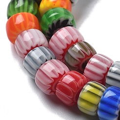 Handmade Millefiori Lampwork Beads Strands&nbsp;LAMP-F035-03