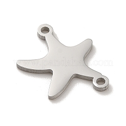変色しない304ステンレススチールコネクタチャーム  ヒトデリンク  ステンレス鋼色  11.5x15x1mm  穴：1.2mm&nbsp;STAS-O005-25P