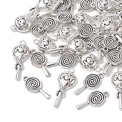 40pcs2スタイルチベットスタイルアロイペンダント  ロリポップチャーム  アンティークシルバー  23.5~31.5x11~13x1.5~4.5mm  穴：1.6~2.2mm  20個/スタイル&nbsp;TIBEP-YW0001-78
