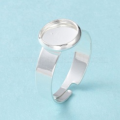 Adjustable 201 Stainless Steel Finger Rings Components&nbsp;STAS-G187-01S-8mm