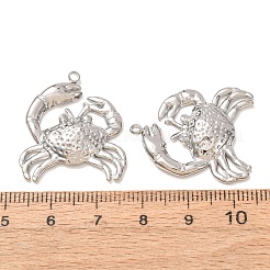 304ステンレスペンダント  カニチャーム  ステンレス鋼色  28x24x4mm  穴：1.8mm&nbsp;SA-D002-09P