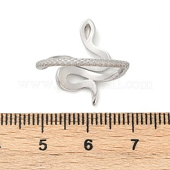 925スターリングシルバーカフスリング  マイクロパヴェキュービックジルコニア付き  ヘビ  プラチナ  usサイズ8（18.1mm）&nbsp;RJEW-D315-01P