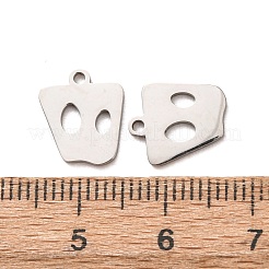 ステンレススチールチャーム201個  ゴーストチャーム  ステンレス鋼色  11.5x10x1mm  穴：1.2mm&nbsp;STAS-F368-03B-P