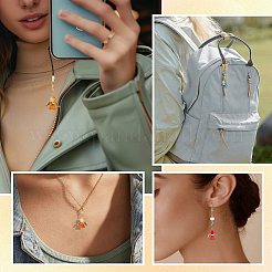 20個 10スタイルの天使ガラスとアクリルペンダント装飾  合金製ロブスター クロー クラスプ チャーム バッグ キー チェーン 飾り  ミックスカラー  34.5mm  2個/スタイル&nbsp;HJEW-SZ00003