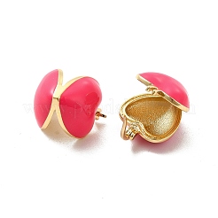 Enamel Heart Hoop Earrings&nbsp;EJEW-C054-02G