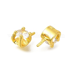 Rack Plating Brass Micro Pave Cubic Zirconia Peg Bails Pendants&nbsp;KK-F883-11G