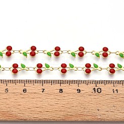 304 Stainless Steel Enamel Cherry Link Chains&nbsp;CHS-N005-01A-G