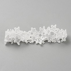星のポリエステルレーストリムリボン  洋服アクセサリー  ホワイト  5/8インチ（17mm）&nbsp;OCOR-WH20003-13B-1