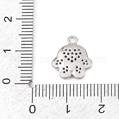真鍮マイクロパヴェクリアキュービックジルコニアペンダント  足のプリントのチャーム  プラチナ  13.5x12x2mm  穴：1.4mm&nbsp;KK-D225-06P