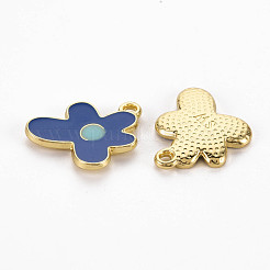 Rack Plating Light Gold Alloy Enamel Pendants&nbsp;ENAM-Q444-013C-RS