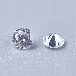 Cubic Zirconia Pointed Back Cabochons&nbsp;ZIRC-WH0001-B06