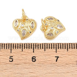 Brass Micro Pave Clear Cubic Zirconia Pendants&nbsp;KK-G544-05G-02