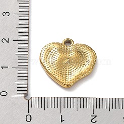 イオンプレーティング（IP）304ステンレスペンダント  テクスチャ  ハートチャーム  18KGP本金メッキ  18x18x3mm  穴：2mm&nbsp;STAS-M323-55G