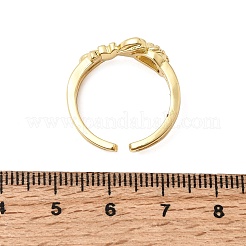 Brass Cuff Open Rings for Women&nbsp;RJEW-C164-05C-G