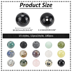 180Pcs 15 Styles Natural Mixed Gemstone Beads Sets&nbsp;G-NB0005-17