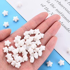 不透明なアクリルビーズ  スター  乳白色  10x10.5x6mm  穴：1.6mm  約1690個/500g&nbsp;MACR-S373-26-A10
