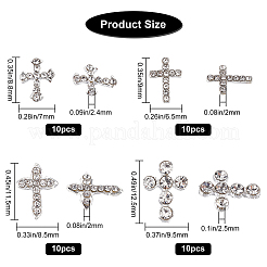 40Pcs 4 Style Alloy Rhinestone Cabochons&nbsp;MRMJ-CP0001-02