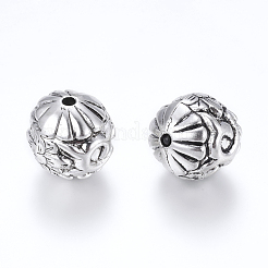 CCBプラスチックビーズ  ラウンド  アンティークシルバー  23x23mm  穴：3.5mm&nbsp;CCB-K003-14AS