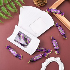クラフト紙枕箱  ギフトキャンディー梱包箱  ホワイト  箱：12.5x8x2センチメートル&nbsp;LS-CON-L018-B01