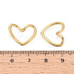 304ステンレススチールリンクリング  ハート  イオンプレーティング（ip）  18KGP本金メッキ  15x17x3mm  内径：7.5x14mm&nbsp;STAS-N114-39G