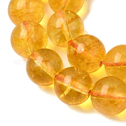 天然石シトリンビーズ連売り  ラウンド  染め＆加熱  10mm  穴：1mm  約38個/連  14.56インチ（37cm）&nbsp;G-E326-10mm-01A