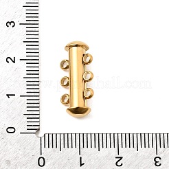 304ステンレススチール製スライドロック留め具  チューブ  イオンプレーティング（ip）  1連  3穴  6KGP本金メッキ  18mm  穴：20x10x6.5mm&nbsp;STAS-F350-01B-G
