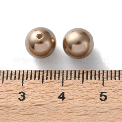 プラスチックパール調ビーズ  ラウンド  淡い茶色  8x7.5mm  穴：1.2mm&nbsp;FIND-M059-01C-01