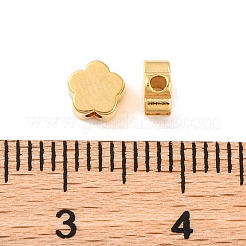 真鍮ビーズ  鉛フリー＆カドミウムフリー  花  24KGP本金メッキ  5x5x2.5mm  穴：1.2mm&nbsp;KK-U024-18G
