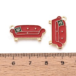 Christmas Theme Rack Plating Alloy Enamel Pendants&nbsp;PALLOY-O109-39LG
