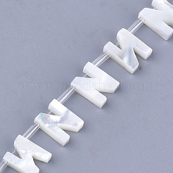 シーシェルビーズ  トップドリルビーズ  文字L  文字.n  10x8x3mm  穴：0.8mm&nbsp;X-SHEL-T012-60N