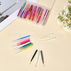 60色のプラスチック製クリーニングブラシ12本  ステンレススチールヘッド付き  ミックスカラー  58x4mm  5個/カラー&nbsp;AJEW-CN0004-01
