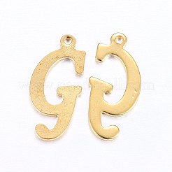 ステンレスペンダント201個  文字L  ゴールドカラー  文字.g  18x8x1mm  穴：1mm&nbsp;STAS-O098-03G-G