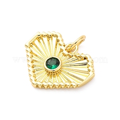 Brass Micro Pave Cubic Zirconia Pendants&nbsp;KK-D325-61G-01