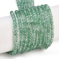 天然石ホワイトジェイドビーズ連売り  ファセットロンデル  染め  アクアマリン  4~4.5x3mm  穴：1mm  約112~121個/連  13.54''~13.98''（34.4~35.5センチメートル）&nbsp;G-Z069-01P