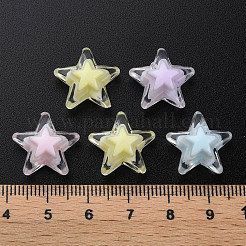 透明なアクリルビーズ  二層ビーズ  スター  ミックスカラー  15.5x16x9.5mm  穴：3mm  約569個/500g&nbsp;TACR-S152-11A