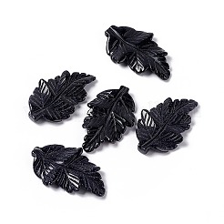 合成ブルーゴールドストーン青金砂石ペンダント  葉のチャーム  41.5x25~26x5mm  穴：0.8mm&nbsp;G-I336-01-05