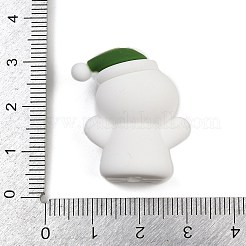 クリスマスシリコーンビーズ  焦点ビーズ  ホワイト  ジンジャーブレッドマン  28.5x24x14mm  穴：2.7mm&nbsp;LS-SIL-K007-02C-02