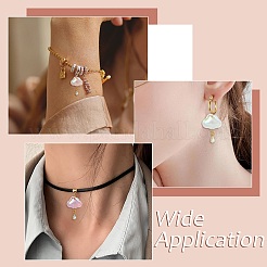 15Pcs 5 Colors Transparent Acrylic with Brass Micro Pave Cubic Zirconia Pendants&nbsp;PALLOY-CJ00190