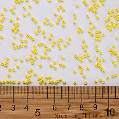 11/0 FGBグレードAベーキングペイントガラスシードビーズ  ラウンド  きいろ  2.3x1.5mm  穴：1mm  約5300個/50g&nbsp;X-SEED-N001-A-1001