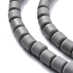 手作り樹脂粘土ビーズ連売り  コラム  グレー  6.5x6mm  穴：1.2mm  約61個/連  15.75インチ（40cm）&nbsp;X-CLAY-ZX006-01-187