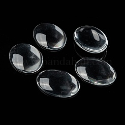 透明な楕円形のガラスカボション  透明  40x30mm  8mm（範囲：7~9mm）の厚さ&nbsp;GGLA-R022-40x30