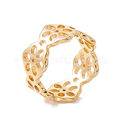 Ion Plating(IP) 304 Stainless Steel Snowflake Wrap Finger Ring&nbsp;RJEW-H107-13G-02