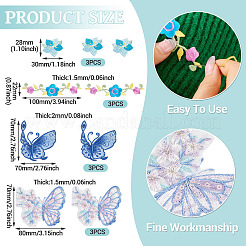 12Pcs 4 Styles Polyester Computerized Embroidery Cloth Iron on/Sew on Patches&nbsp;PATC-TA0001-43