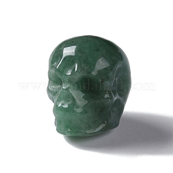 天然石グリーンアベンチュリンビーズ  スカル  13x10x11.5mm  穴：1mm&nbsp;G-I352-08B