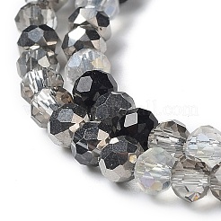 ガラスビーズ連売り  多面カット  ロンデル  ブラック  4~4.5x3.5mm  穴：1mm  約105~110個/連  38~39cm&nbsp;X-EGLA-A034-M4mm-04
