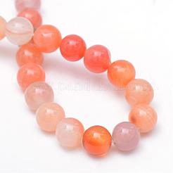 丸染め天然な赤瑪瑙ビーズ連売り  6mm  穴：1mm  約63個/連  14.4~14.6インチ&nbsp;G-R345-6mm-09