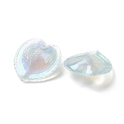 UVメッキレインボー虹色アクリルパーツ  きらめき  ハートチャーム  薄緑  30.5x30x11mm  穴：1.8mm&nbsp;OACR-C003-08C