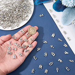 電気メッキプラスチックチャーム300個  文字L  銀  14~14.5x4.5~12.5x3.5mm  穴：2mm&nbsp;KY-SC0002-61S