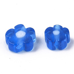 ガラスビーズ  花  藤紫色  4~6x4~6x2~3mm  穴：1mm&nbsp;X-GLAA-T019-01-D04