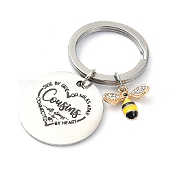 Alloy Rhinestone & 201 Stainless Steel Keychain&nbsp;KEYC-YW00091-05